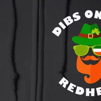 Funny Dibs On The Redhead St Patrick's Day Best Gift For Full Zip Hoodie