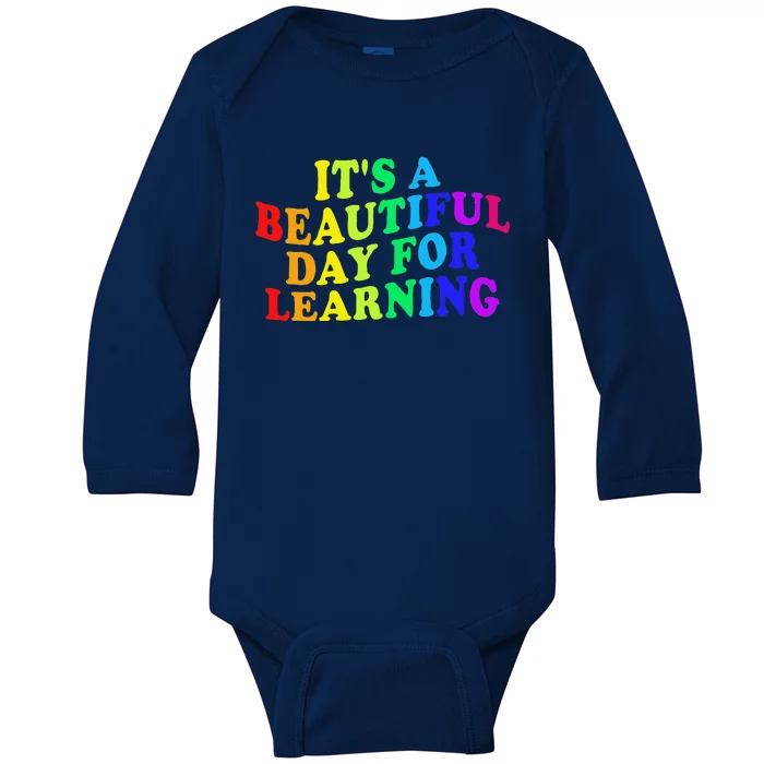 First Day Of School Gift Teacher Students Rainbow Colorful Baby Long Sleeve Bodysuit