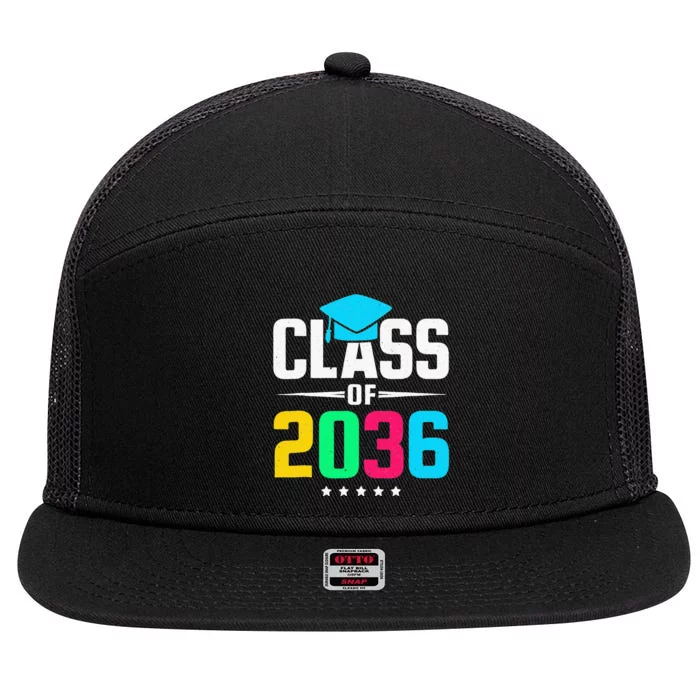 First Day Of School Class Of 2036 Future Graduates 7 Panel Mesh Trucker Snapback Hat