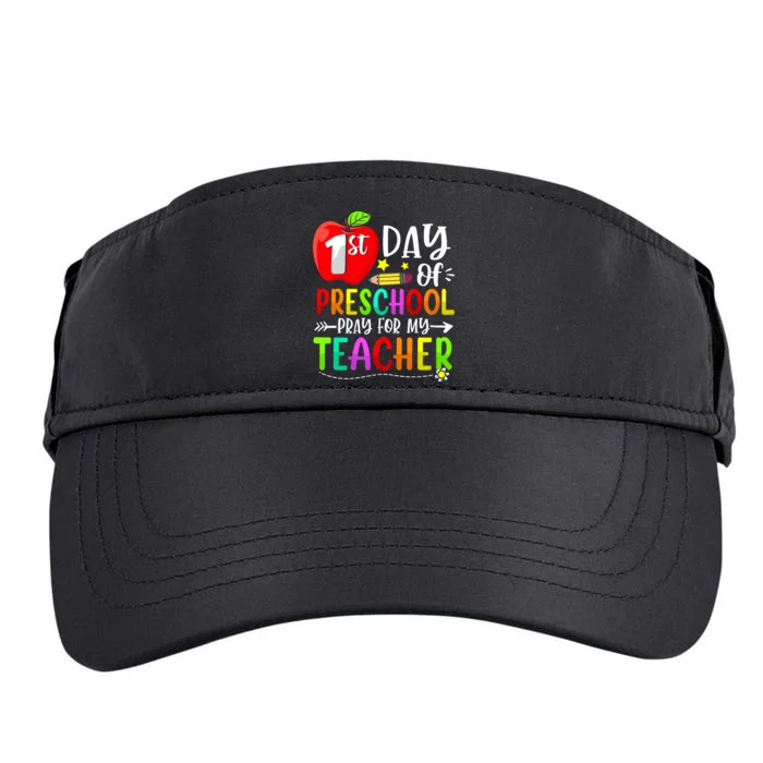 First Day Of Preschool Pray For My Teacher Back To School Adult Drive Performance Visor