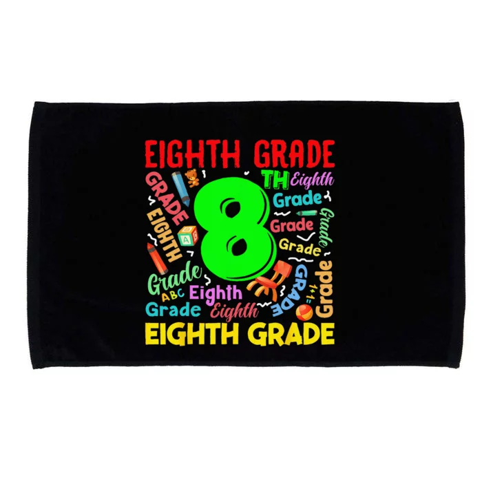 First Day Of Eighth 8th Grade Back To School Teacher Student Microfiber Hand Towel