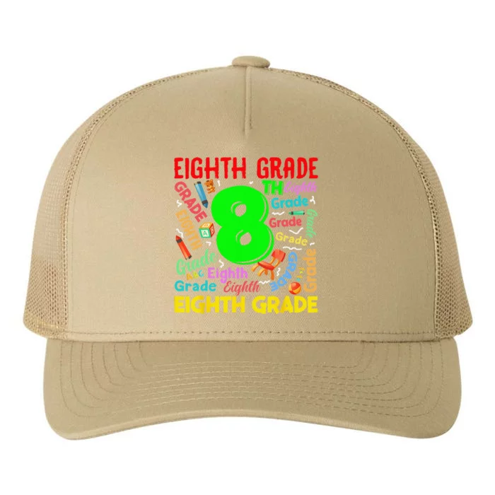 First Day Of Eighth 8th Grade Back To School Teacher Student Yupoong Adult 5-Panel Trucker Hat