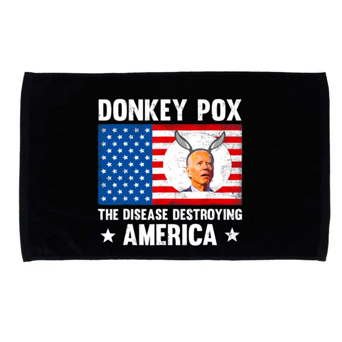 Funny Donkey Pox The Disease Destroying America Anti Biden Microfiber Hand Towel