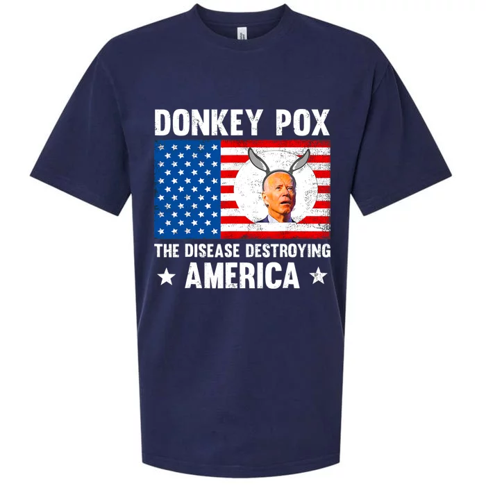 Funny Donkey Pox The Disease Destroying America Anti Biden Sueded Cloud Jersey T-Shirt