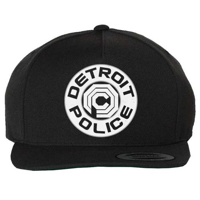 Futuristic Detroit Police Logo Emblem Wool Snapback Cap