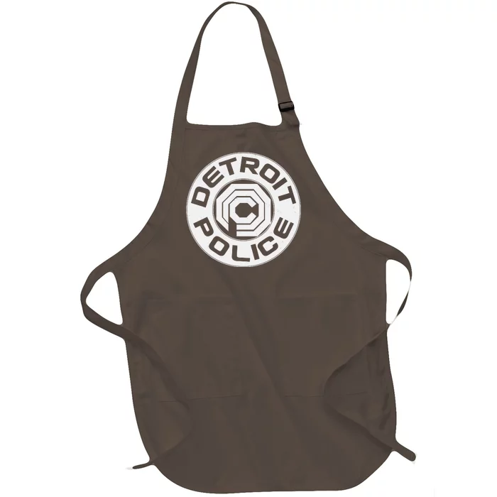 Futuristic Detroit Police Logo Emblem Full-Length Apron With Pocket