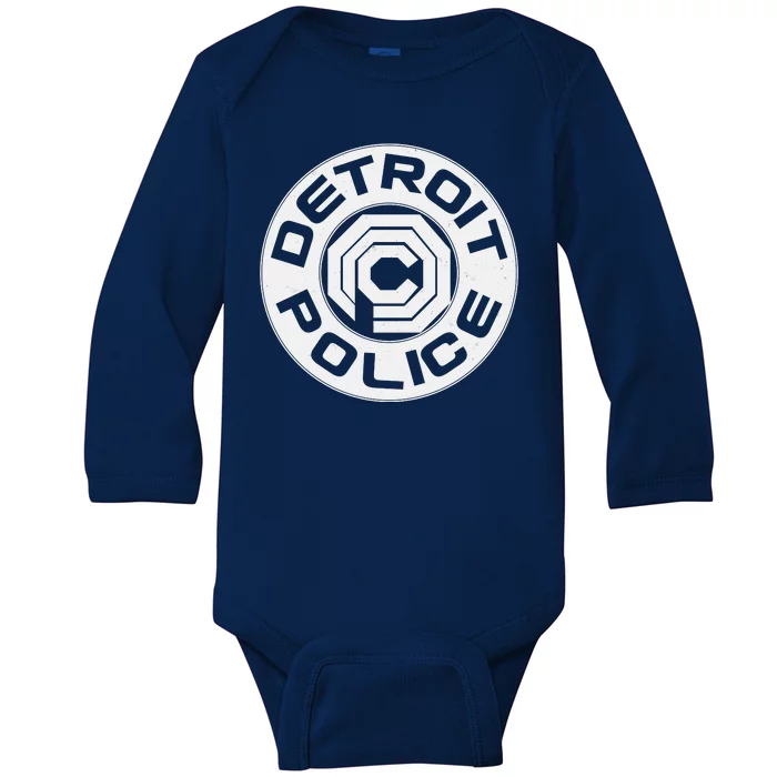 Futuristic Detroit Police Logo Emblem Baby Long Sleeve Bodysuit