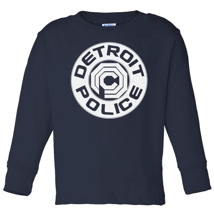 Futuristic Detroit Police Logo Emblem Toddler Long Sleeve Shirt