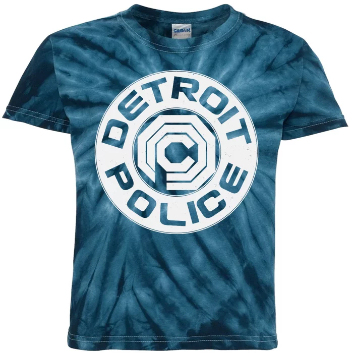 Futuristic Detroit Police Logo Emblem Kids Tie-Dye T-Shirt