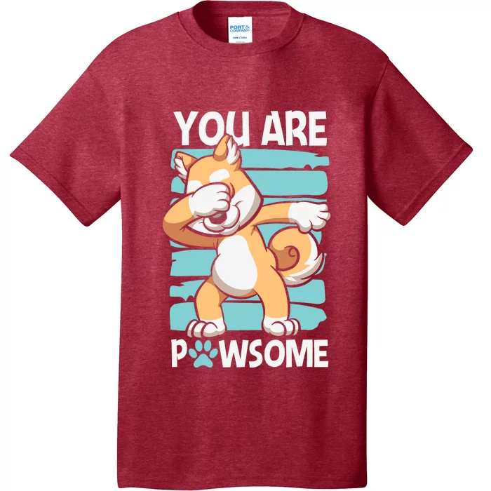 Funny Dog Puns Awesome Dog Funny Pawsome Dabbing Dog Cartoons Dog T-Shirt