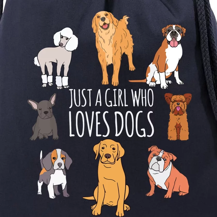 Fun Dog Puppy Lover Themed | Cute Just A Girl Who Loves Dogs Drawstring Bag