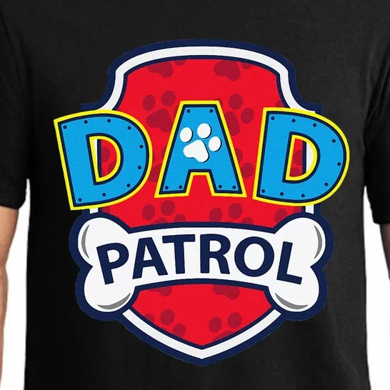 Funny Dad Patrol Dog Dad Tee Pajama Set