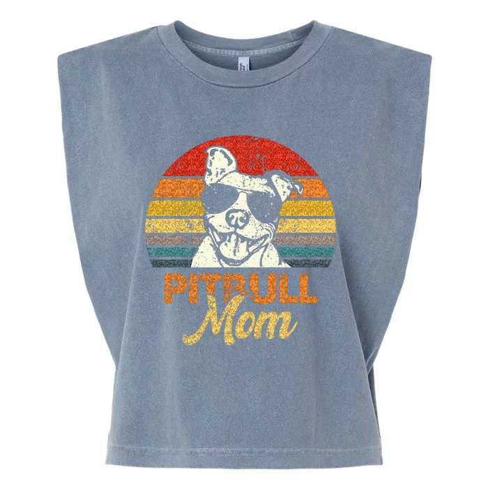 Funny Dog Pitbull Mom Pittie Mom Mothers Day Garment-Dyed Women's Muscle Tee