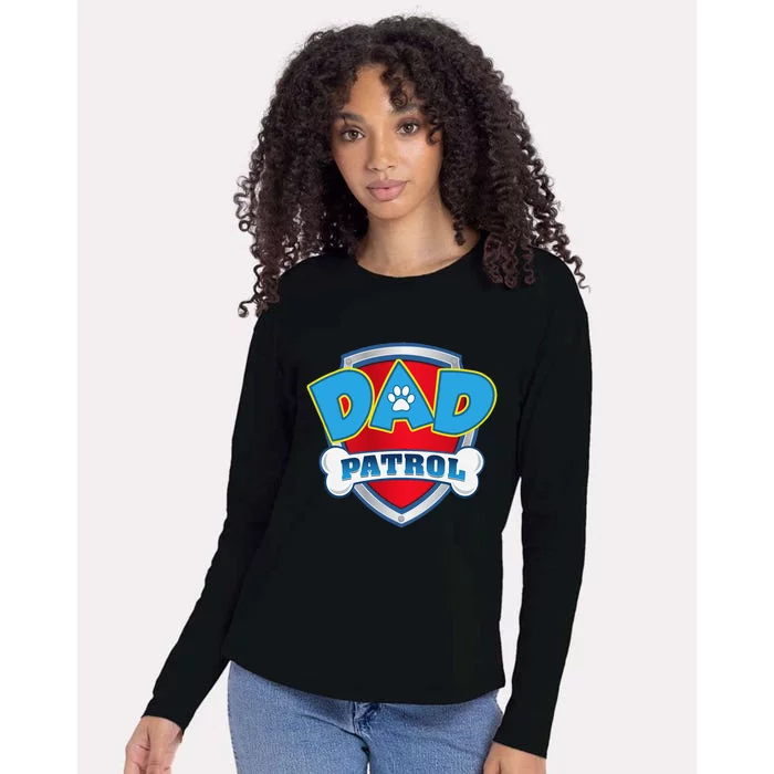 Funny Dad Patrol Dog Mom, Dad For Women Gift Womens Cotton Relaxed Long Sleeve T-Shirt