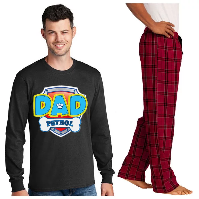 Funny Dad Patrol Dog Gift Birthday Party Long Sleeve Pajama Set