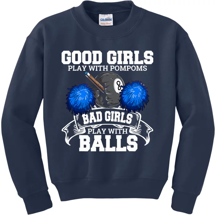 Father's Day Pool Player Billiards Funny Gift For Dad Kids Sweatshirt