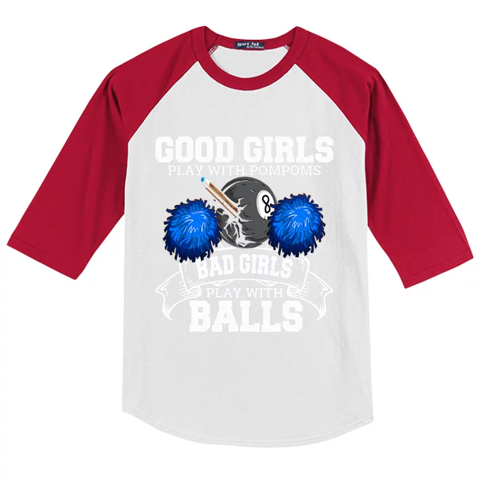 Father's Day Pool Player Billiards Funny Gift For Dad Kids Colorblock Raglan Jersey