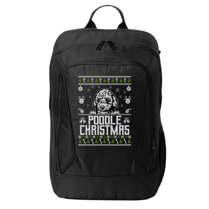 Funny Dog Poodle Ugly Xmas Design Christmas Dogs Gift City Backpack