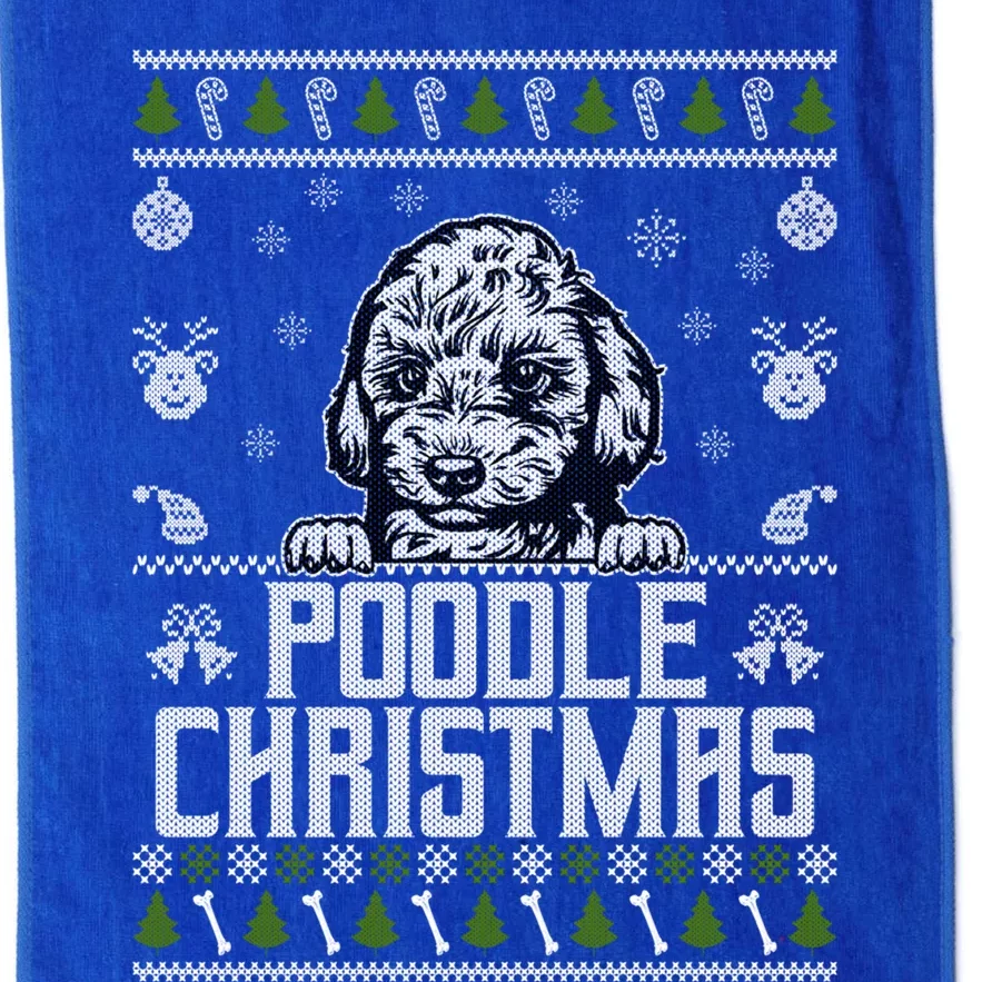 Funny Dog Poodle Ugly Xmas Design Christmas Dogs Gift Platinum Collection Golf Towel