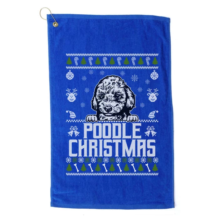 Funny Dog Poodle Ugly Xmas Design Christmas Dogs Gift Platinum Collection Golf Towel