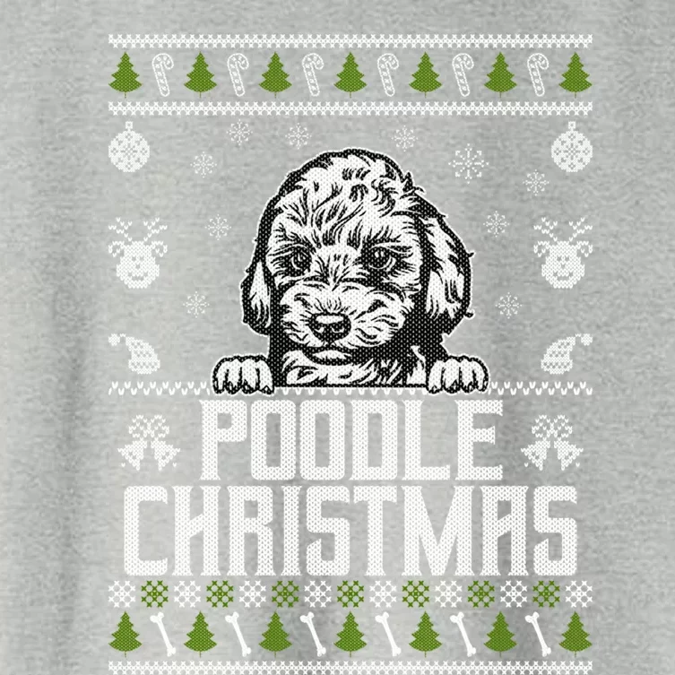 Funny Dog Poodle Ugly Xmas Design Christmas Dogs Gift Women's Crop Top Tee