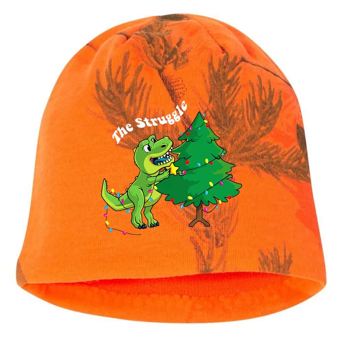 Festive Dinosaur Pajamas Christmas Tree Rex Edition Kati - Camo Knit Beanie