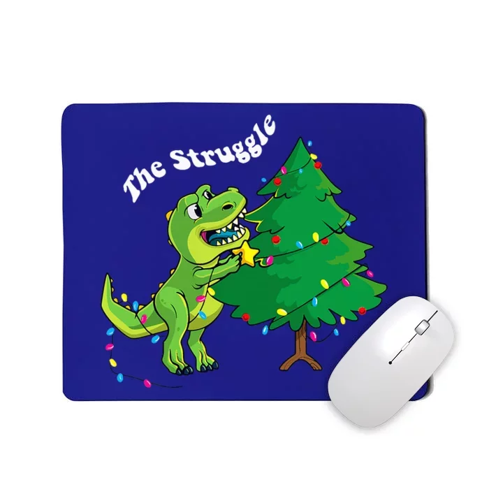 Festive Dinosaur Pajamas Christmas Tree Rex Edition Mousepad