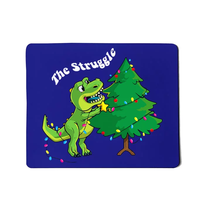 Festive Dinosaur Pajamas Christmas Tree Rex Edition Mousepad