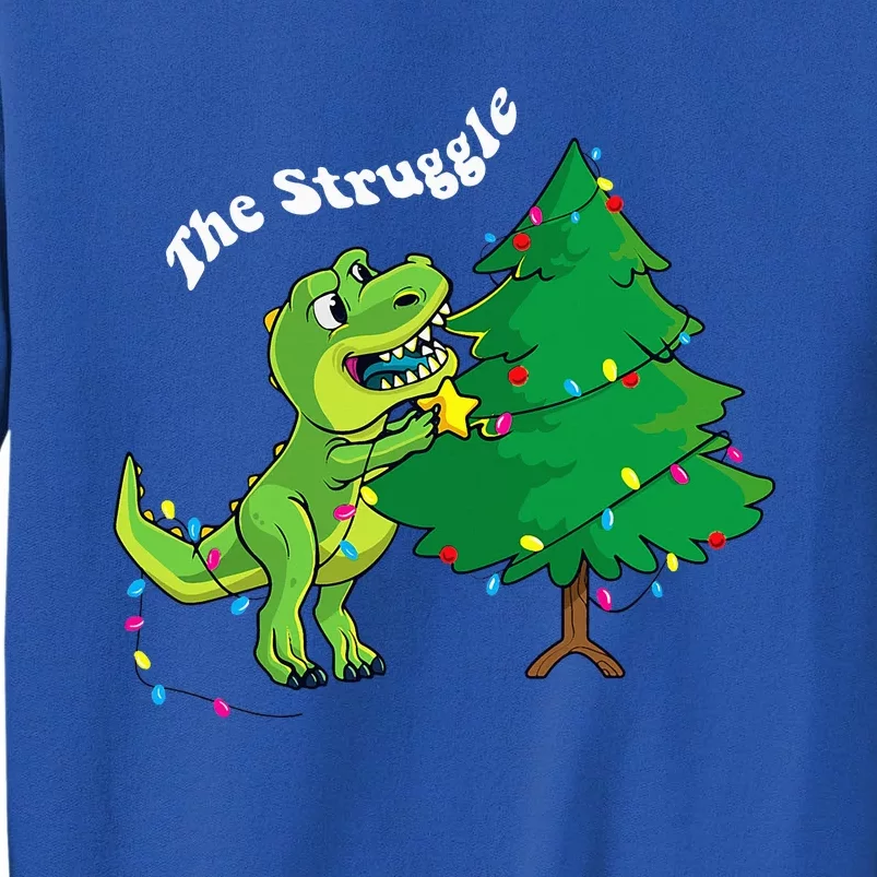 Festive Dinosaur Pajamas Christmas Tree Rex Edition Tall Sweatshirt