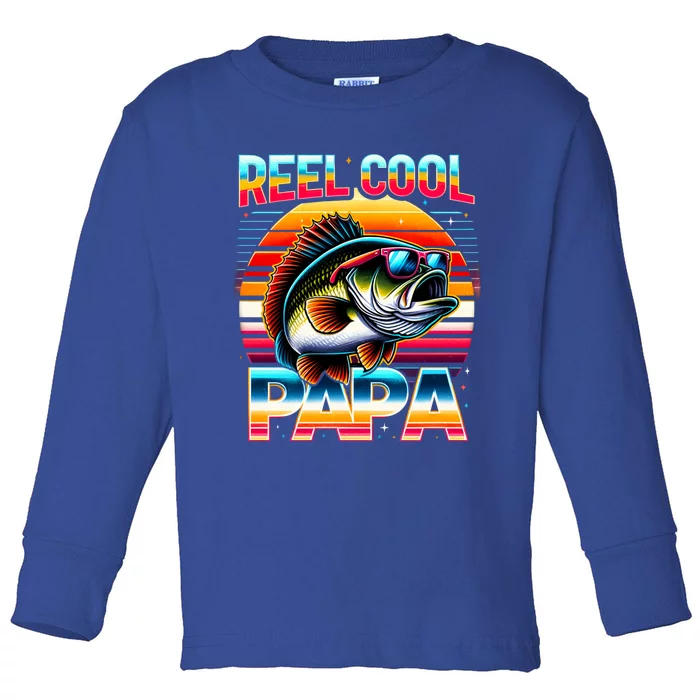 Fishing Dad Papa Reel Cool Papa Fisher FatherS Day Gift Gift Toddler Long Sleeve Shirt