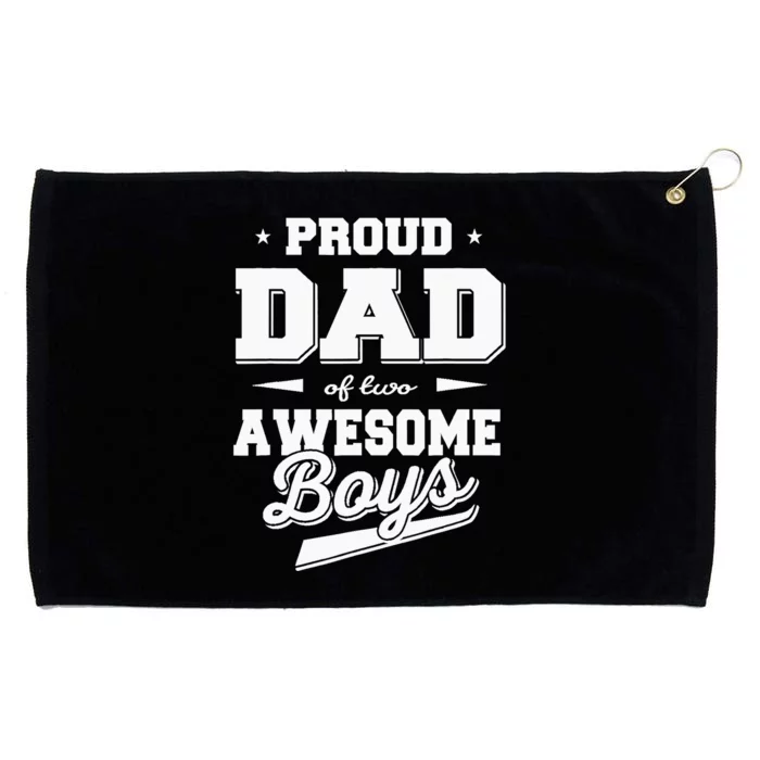 Father's Day Proud Dad of 2 Two Awesome Boy Father Dad Grommeted Golf Towel