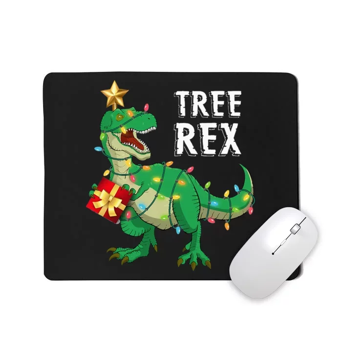 Festive Dino PJs Christmas Tree Rex Surprise Mousepad