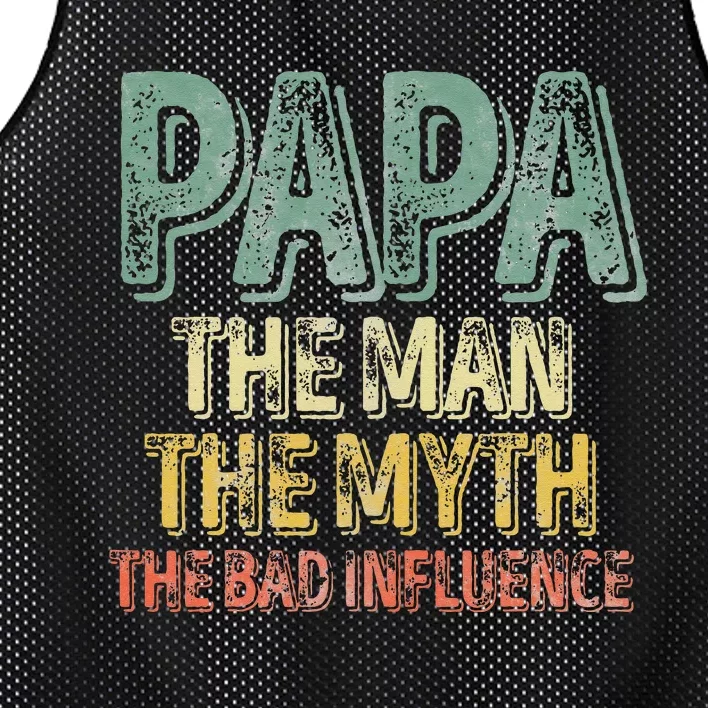 Father's Day Papa The Man The Myth The Bad Influence Mesh Reversible Basketball Jersey Tank