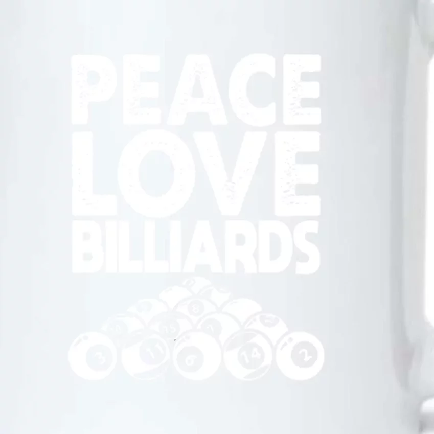 Father's Day Peace Love Billiards Pool Player Gift For Dad Black Color Changing Mug