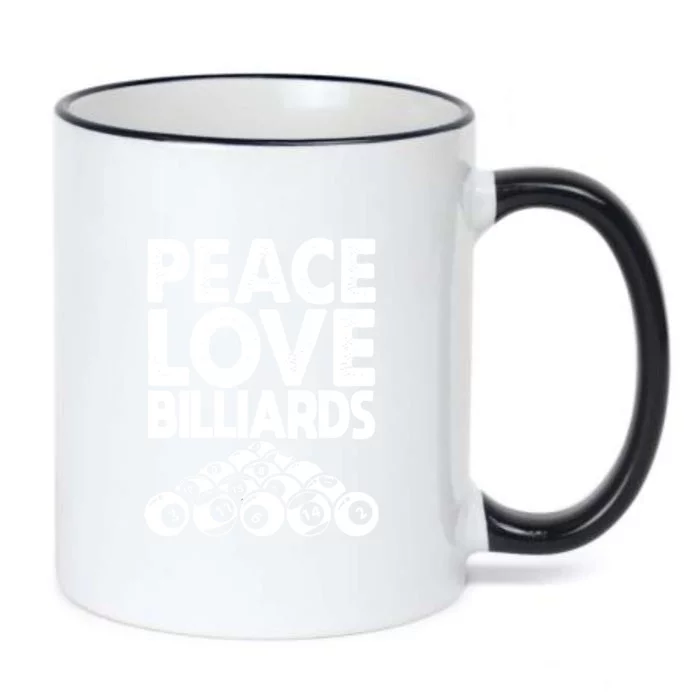 Father's Day Peace Love Billiards Pool Player Gift For Dad Black Color Changing Mug