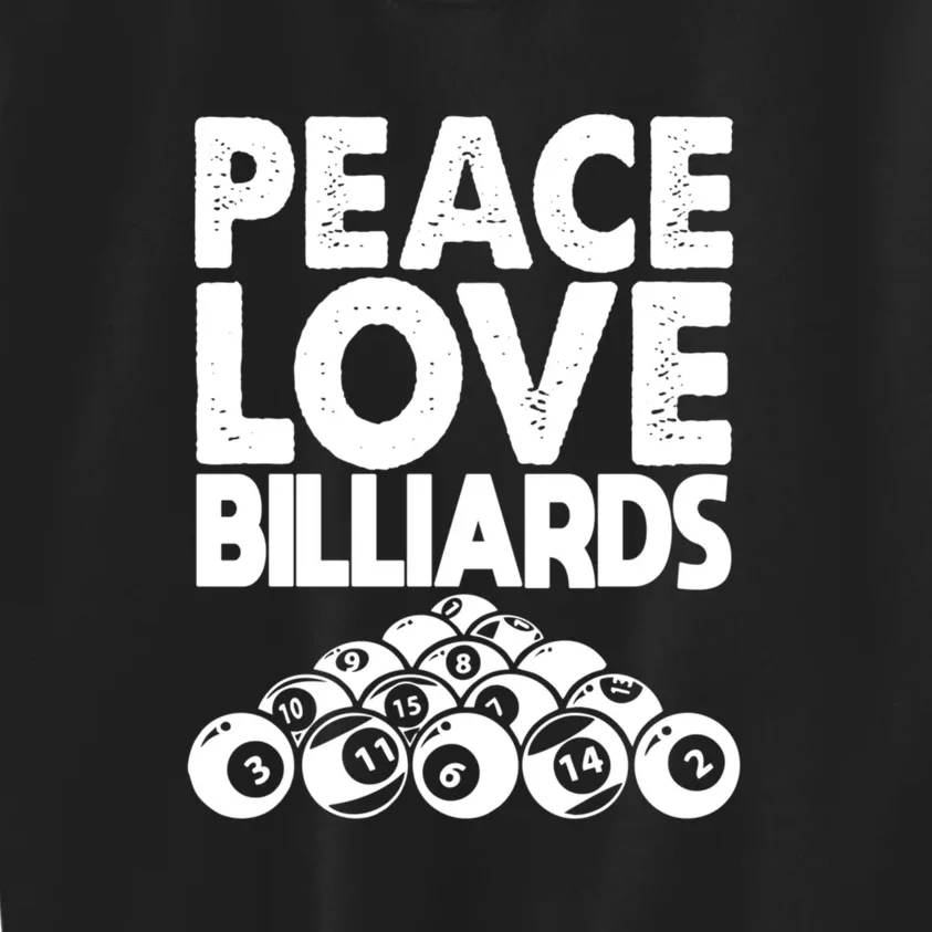 Father's Day Peace Love Billiards Pool Player Gift For Dad Kids Sweatshirt