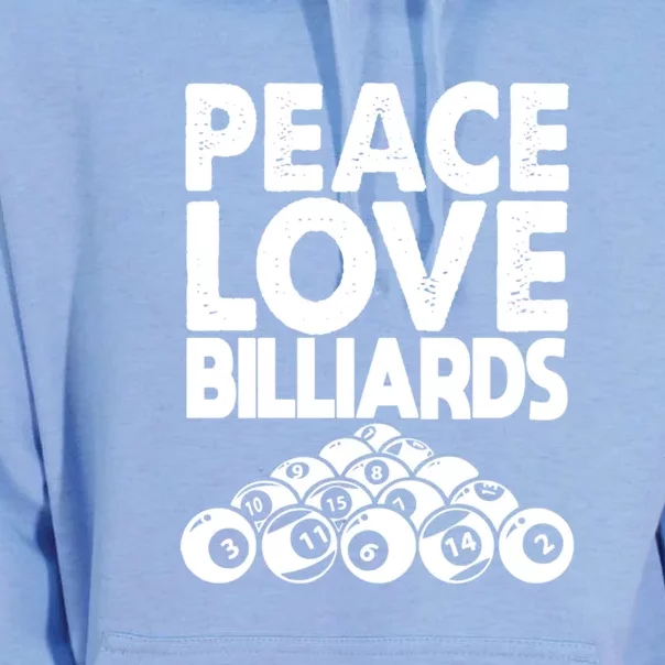 Father's Day Peace Love Billiards Pool Player Gift For Dad Unisex Surf Hoodie