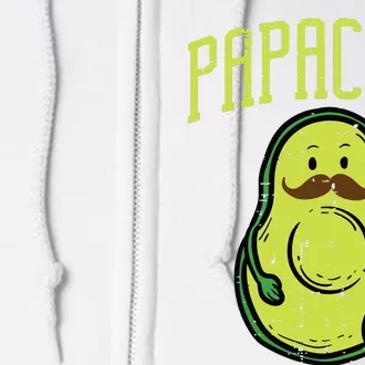 Fathers Day Papacado Papa Avocado Funny Vegan Guacamole Dad Full Zip Hoodie