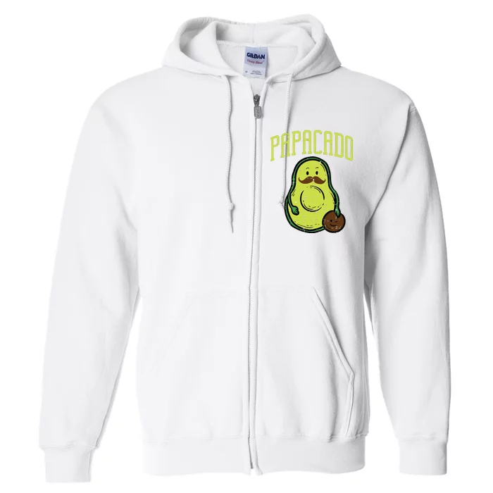 Fathers Day Papacado Papa Avocado Funny Vegan Guacamole Dad Full Zip Hoodie