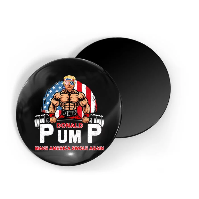 Funny Donald Pump Swole America Gym Fitness Trump 2024 Magnet