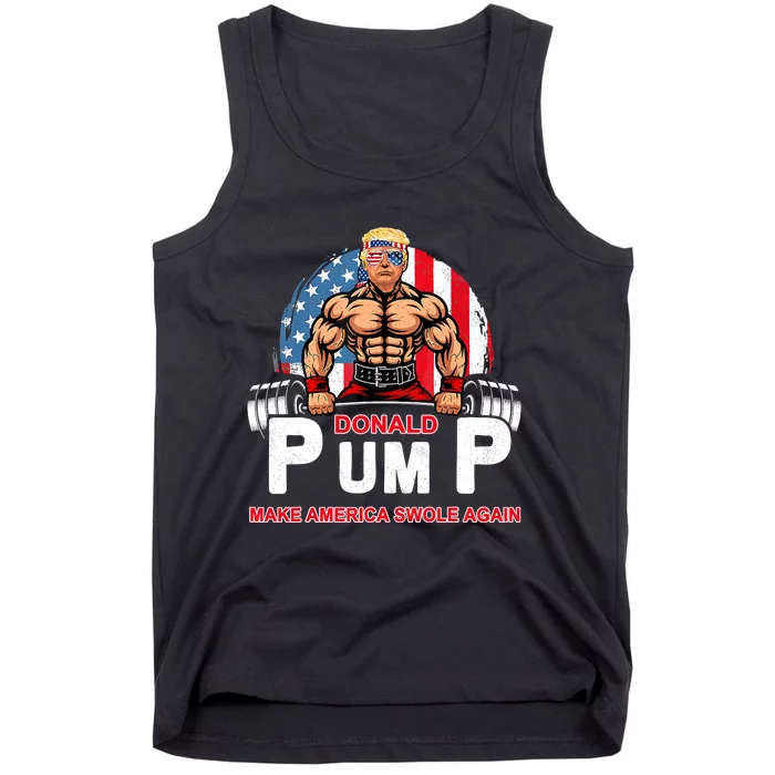 Funny Donald Pump Swole America Gym Fitness Trump 2024 Tank Top