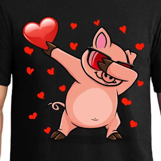 Funny Dabbing Pig Wearing Sunglasses And Heart Cute Gift Pajama Set