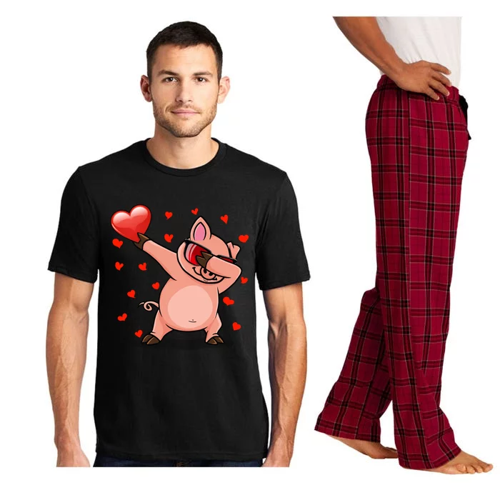 Funny Dabbing Pig Wearing Sunglasses And Heart Cute Gift Pajama Set