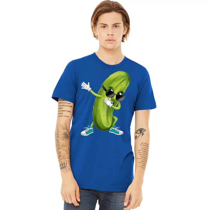 Funny Dabbing Pickle Dancing Cucumber Lover Funny Gift Premium T-Shirt