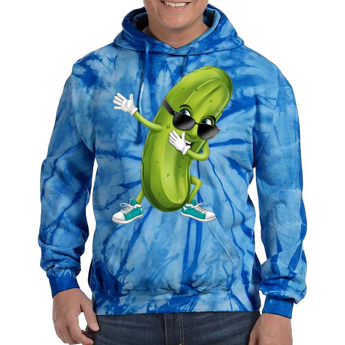 Funny Dabbing Pickle Dancing Cucumber Lover Funny Gift Tie Dye Hoodie