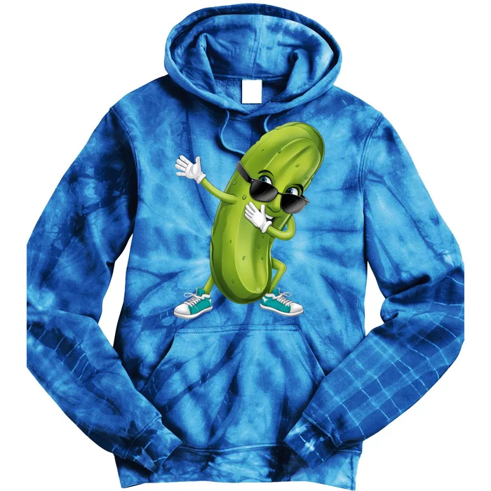 Funny Dabbing Pickle Dancing Cucumber Lover Funny Gift Tie Dye Hoodie