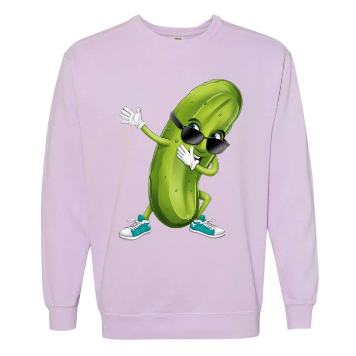 Funny Dabbing Pickle Dancing Cucumber Lover Funny Gift Garment-Dyed Sweatshirt