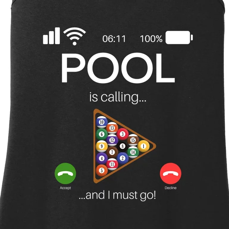 Father's Day Pool Is Calling And I Must Go Billiards Lover Player Gift For Dad Ladies Essential Tank