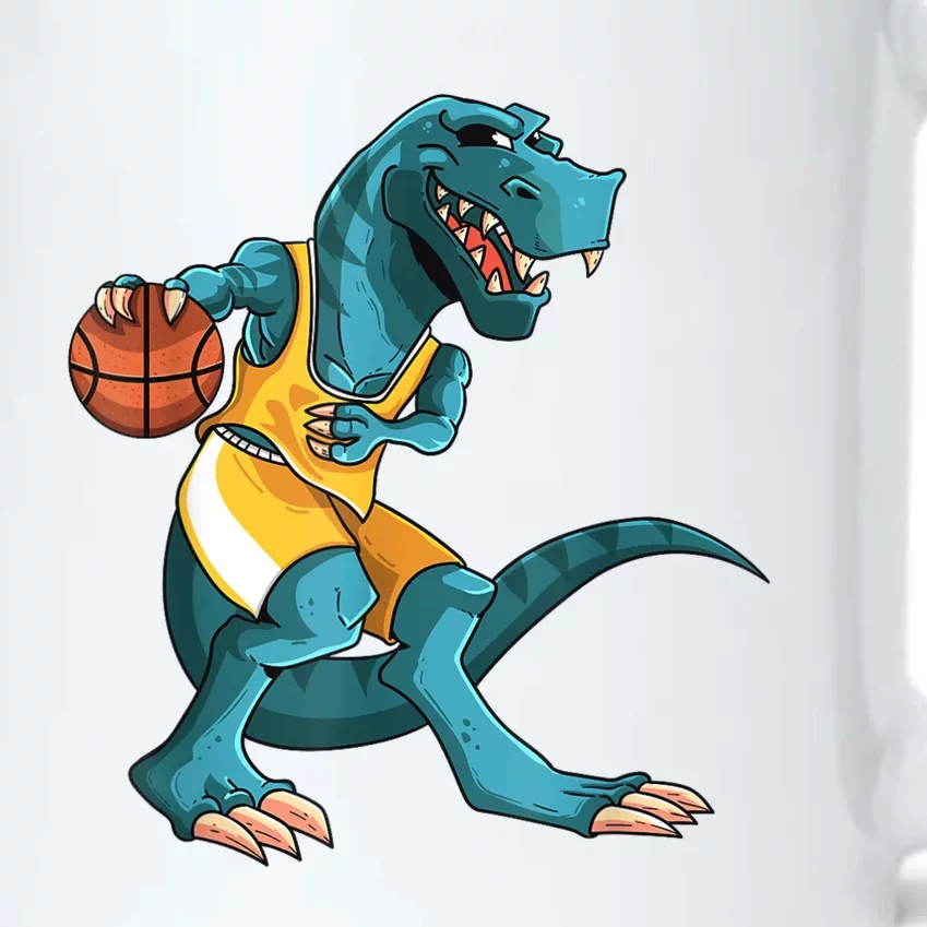 Funny Dino Playing Basketball TRex Lover Player Black Color Changing Mug