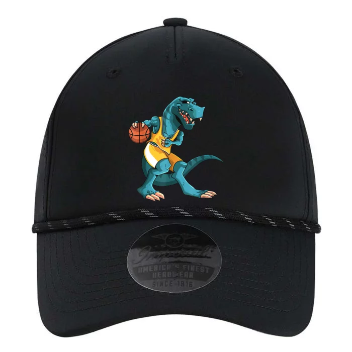 Funny Dino Playing Basketball TRex Lover Player Performance The Dyno Cap